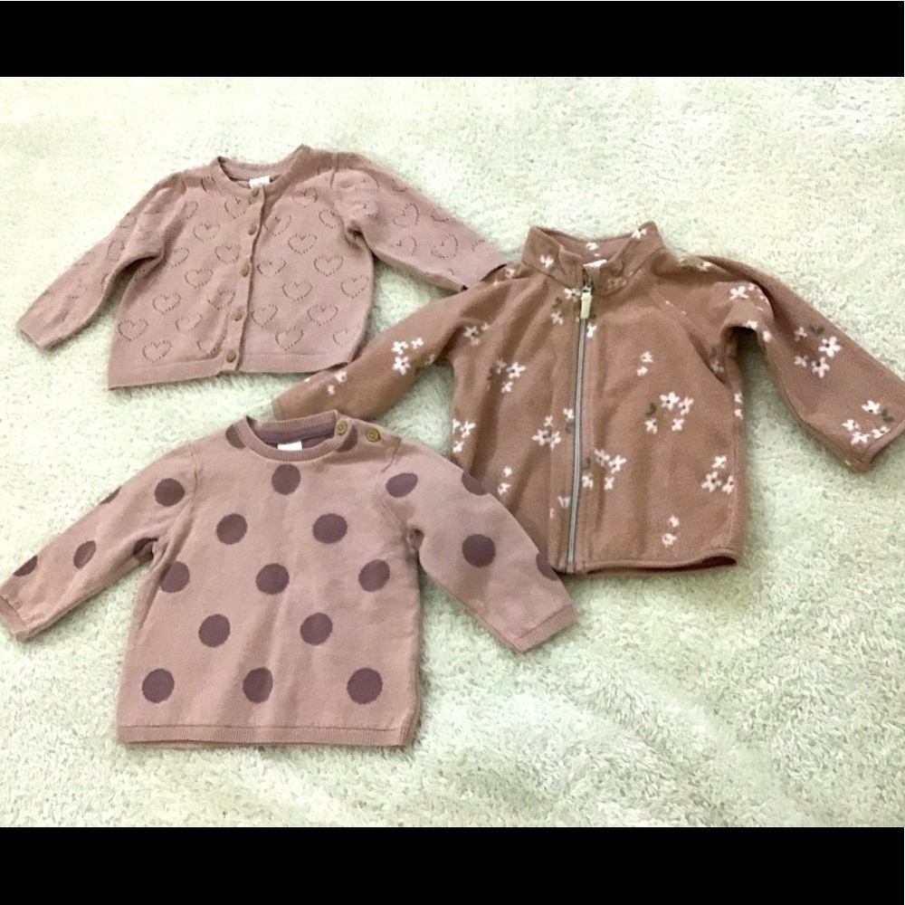 H&M Bundle of 3 sweaters Girls 6 months